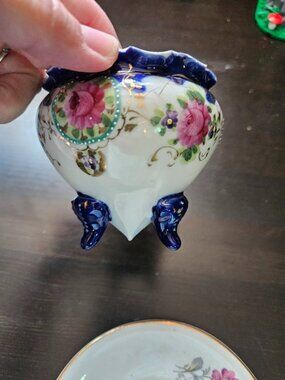 Blue with Pink Flowers Cup and Saucer